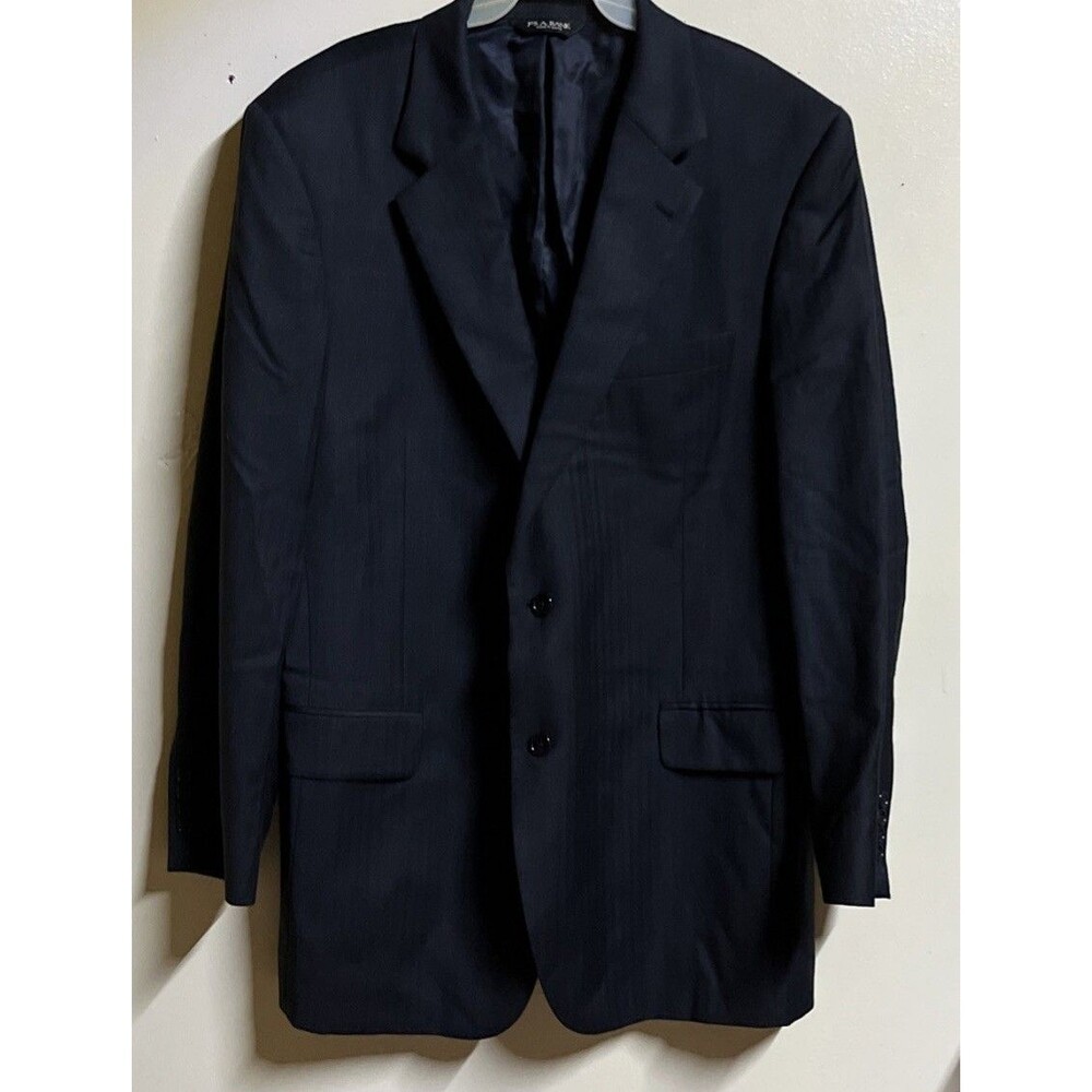 Jos A Bank 46L Navy Blue Pinstripe Italy Made Mens Blazer Suit Jacket Sport Coat